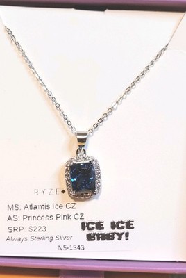 Ryze Party Anhänger N5-1343 Atlantis Ice & Princess Pink CZ / Sterling Silber