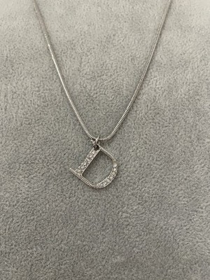 Vintage Christian Dior by John Galliano Silver Crystal D Logo