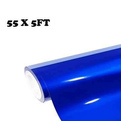 Ultra Gloss PET Liner Sapphire Blue Car Vinyl Wrap Adhesive Film Air Release DIY