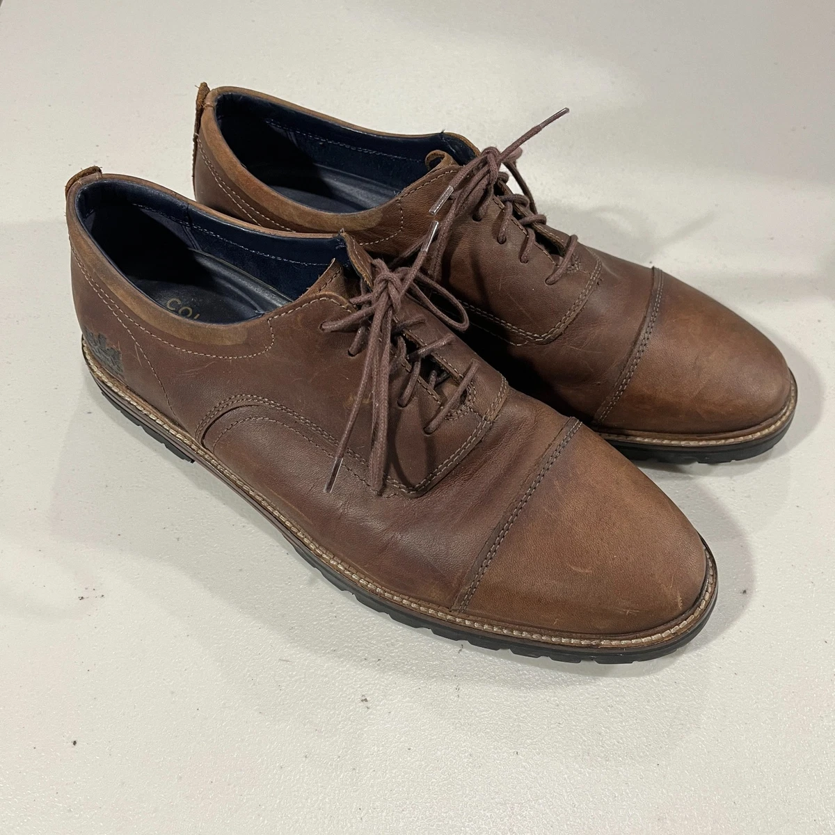Cole Haan Raymond Grand Oxford Shoes Mens Size 9.5M Brown Leather Upper Cole Haan Brown Leather Grand Plain Toe | Mercari main image 3
