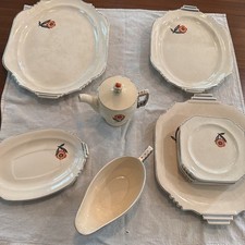 Vintage Leigh Ware Pottery MAYFAIR  Art Deco - serving set