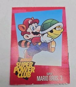 1990s Nintendo Super Power Club Magazine Card #36 Super Mario Bros 3 NES Tanooki