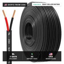 16 Gauge Wire 2 Conductor Electrical Wire, 16 AWG 1.309mm² Wire PVC Cord, 12V/24