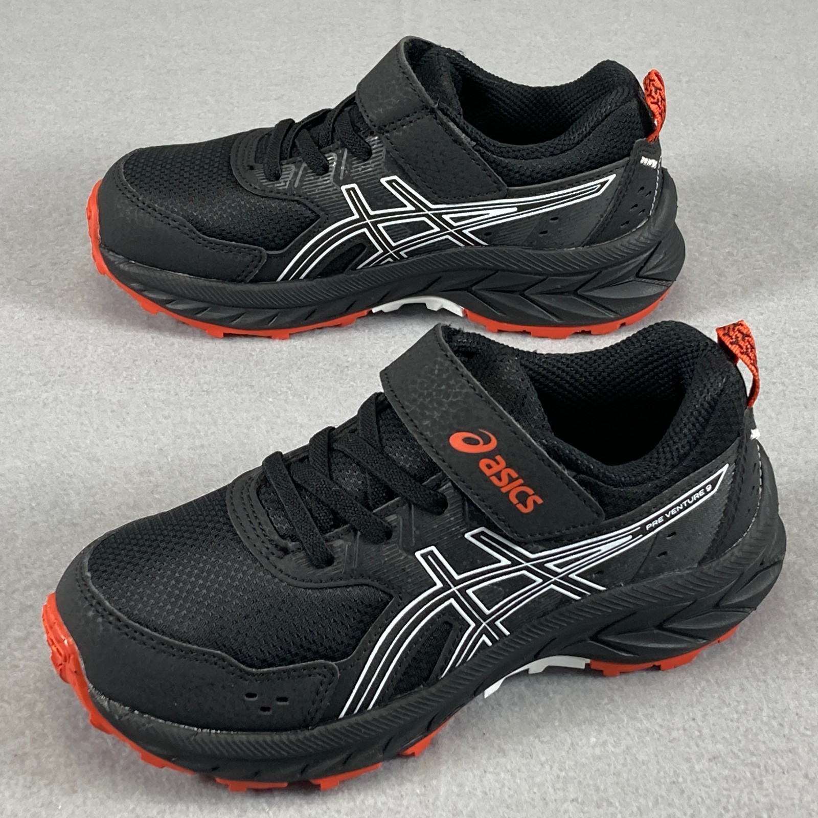 Asics Pre Venture 9 PS Shoes Kids 13 Black/Orange Trail Running Hiking Sneakers thumbnail 3