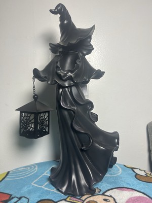 Authentic Cracker Barrel Black Resin Witch 18  With LED Lantern 2023 Decor - NIB