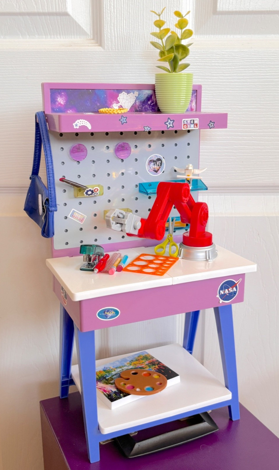 Retired American Girl Luciana NASA Space Maker Station Desk Robot Arm Playset