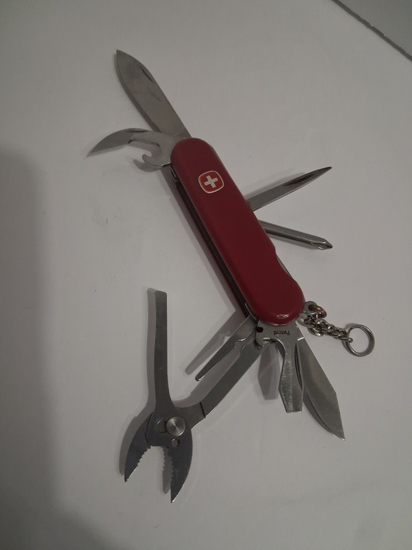Wenger Delemont Multitool Red Stainless Steel Tradesman  Swiss Army Knife K22