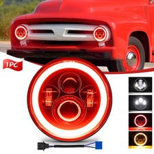 7 Inch Led Headlight Red Halo Drl For 1953-1977 Ford F-100 F-250 F-350 Pickup