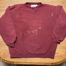 Vintage 90s Columbiaknit Portland Oregon Distressed Thermal V Neck Sweatshirt L