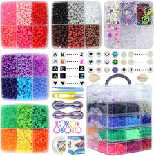 Pony Bulk Kandi Beads for Necklace Jewelry, Bracelets Making Jewelry Kit 6400PCS