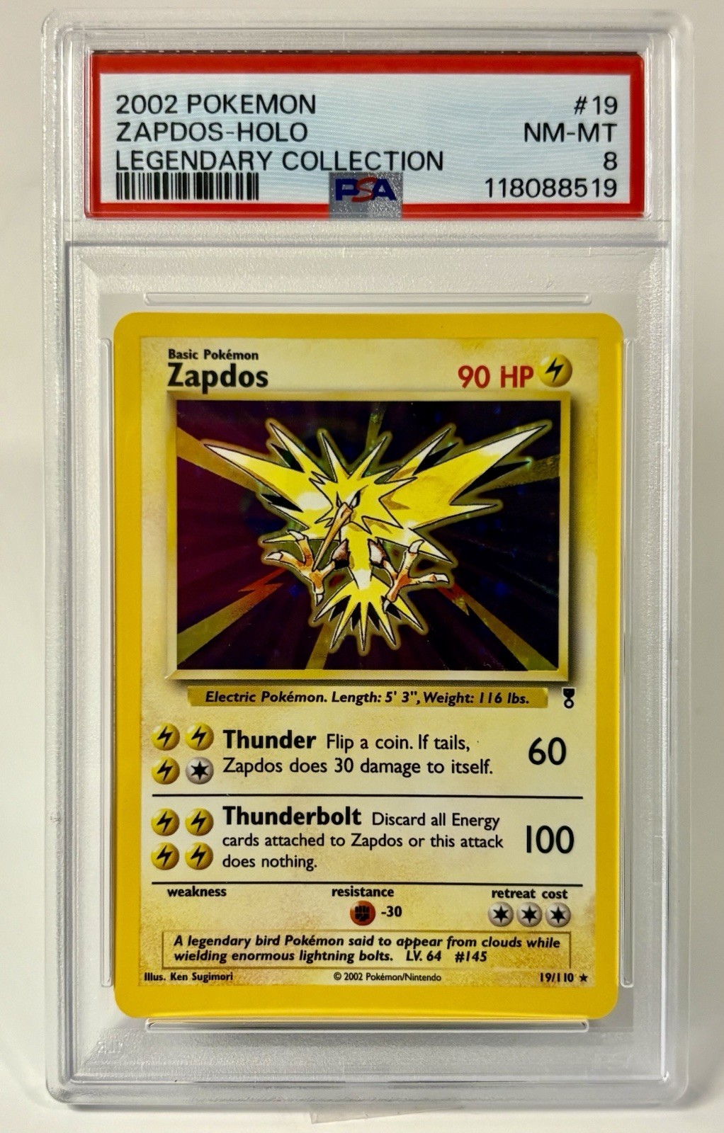 Zapdos - PSA 8 - Legendary Collection 19/110 Pokemon TCG