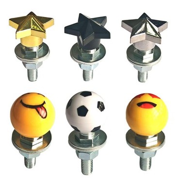 Emoji Decorative License Plate Bolt Kit for Car & Motorcycle Frames