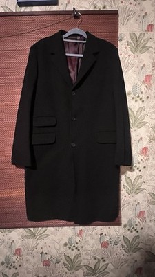 Men's Ted Baker Endurance 3Btn Black Wool Blend Coat SZ S