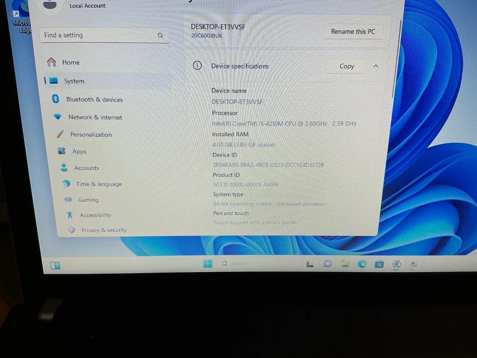 Lenovo ThinkPad E540 · i5-4202Y · 4GB · 500GB, photo 3 of 5
