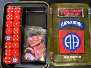 Flames Of War American 82nd Airborne Division Set di latta dadi e gettoni