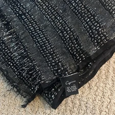 Cejon Elegant Black and Silver Woven Textile scarf or wrap