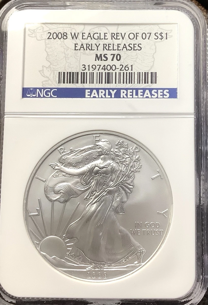 25+ American Eagle NGC 2008 Silver Bullion Coins for sale