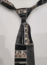 Zylos George Machado Tie 100% Silk Printed in Italy Made in USA Art Deco