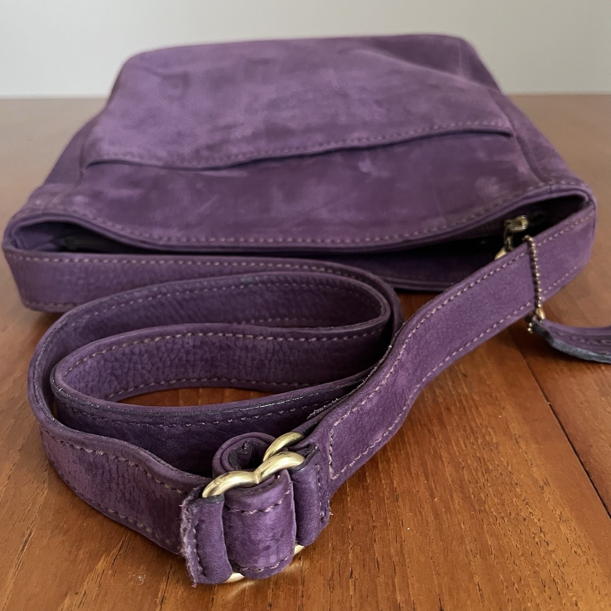 Vintage Coach Sonoma Purple 4949 Suede Nubuck Crossbody hangtag