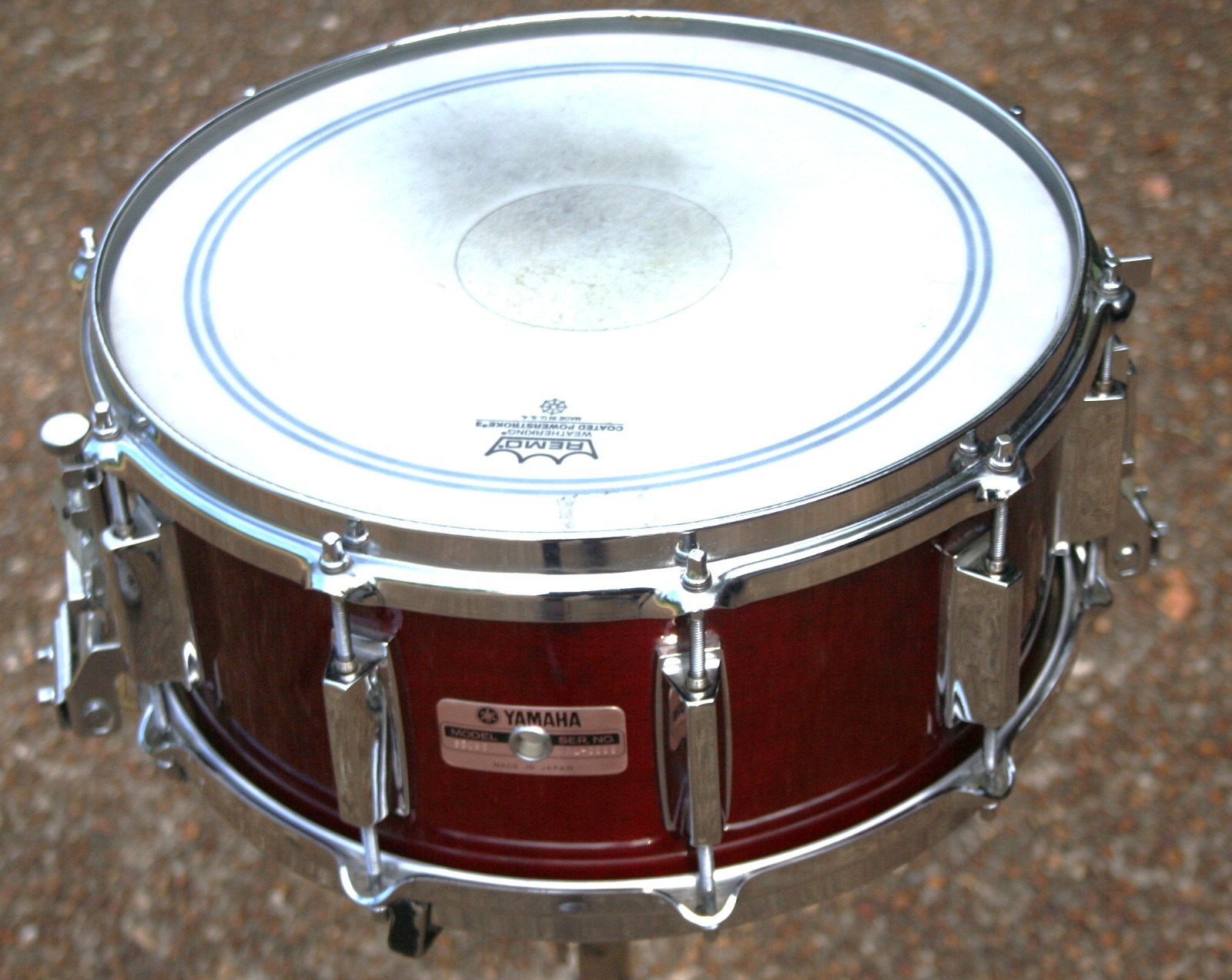Vintage 1987 Yamaha Recording Custom Snare Drum Birch  14X6 Cherry wood SD096