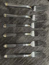 Set Of Six Christine Dior Gold Plated  Dinner Forks