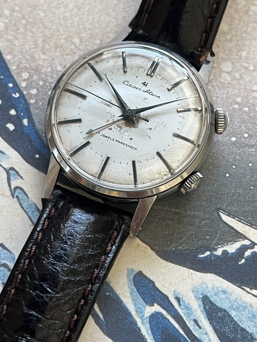 CITIZEN ALARM 17JEWELS PARASHOCK シチズン Vintage Citizen Alarm Mechanical Manual Winding Watch | eBay