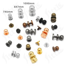 Solid Copper Round Head Stud Screwback Leather Bag Screw Nail Rivet DIY Leather