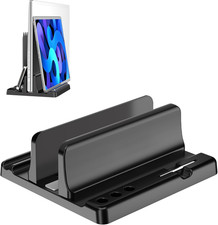 Adjustable Vertical Laptop Stand - Space-Saving Dock for Mac, Dell, Surface