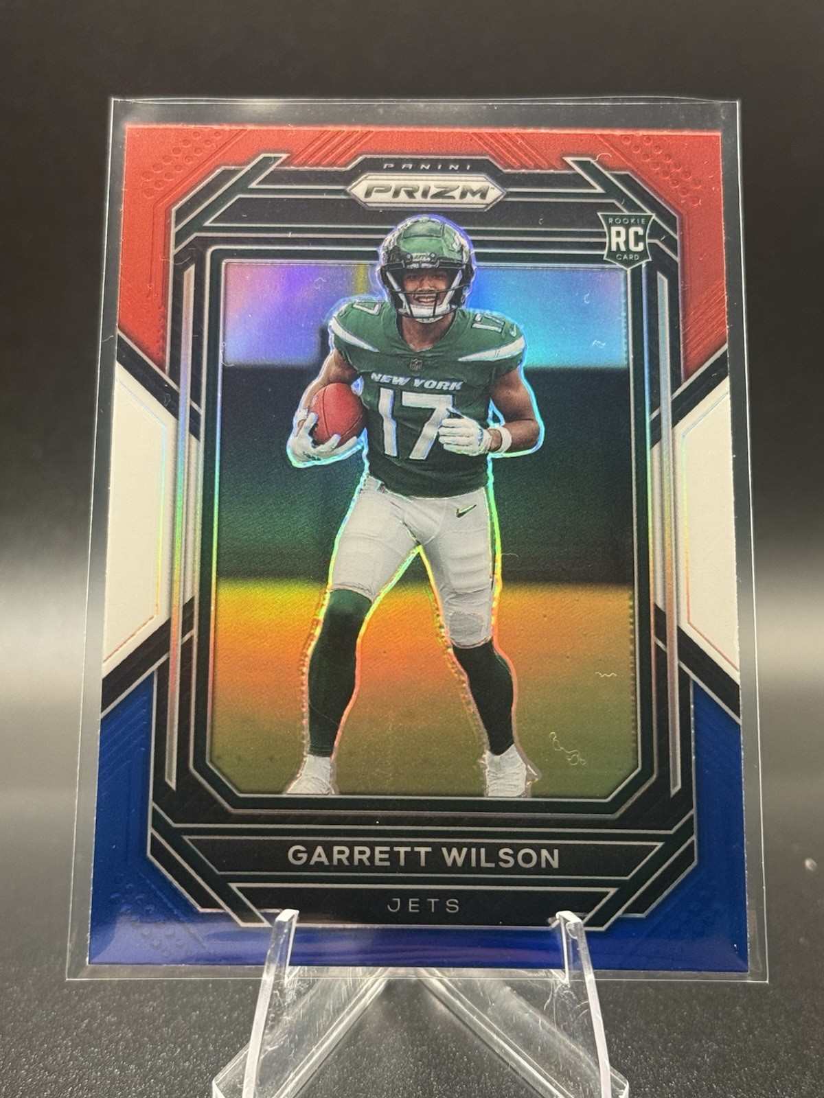 Garrett Wilson Panini Prizm #309 Red/White/Blue