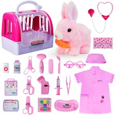 Doctor Kit for Girls -Vet Play Sets for Kids, Pretend Play Doctor Set with Pe...