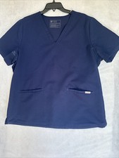 FIGS Unisex Technical Collection Uniform Work Scrubs Top Navy Blue Size 2XXL