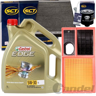 FILTERSET+CASTROL LL 5W30 ÖL für 1.4+1.6+16V VW POLO 6R 9N SKODA FABIA ROOMSTER