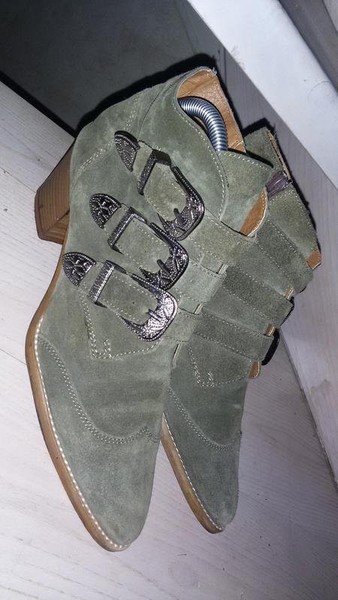 Women Office London Boots Khaki Suede 39