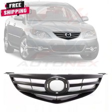 New Front Grille Assembly Black Shell And Insert Fits 2004-06 Mazda 3 Ma1200171