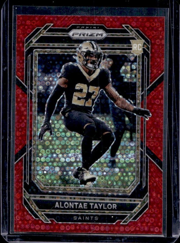 2022 Panini Prizm Alontae Taylor RC No Huddle Red Rookie #/50 Saints
