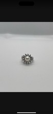 Fresh Water Pearl Cz Silver Setting Ring Size 7
