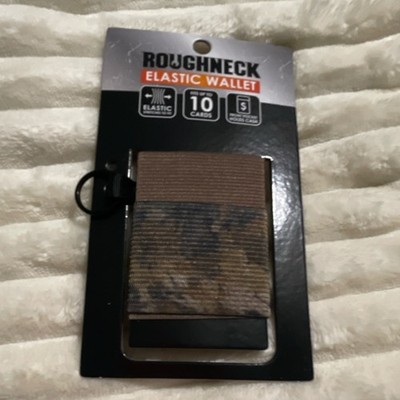 Roughneck Men's Animal Print Elastic Wallet Holds Up To 10 Cards Brown Black