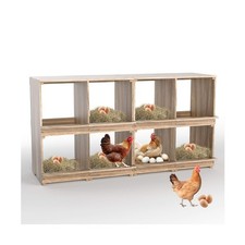 Nesting Boxes for Chickens Coop, Wooden Hens Nesting Eggs Laying Box, Chicken...