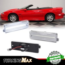 Clear Lens White LED Rear Bumper Side Marker Lights For 1993-2002 Chevy Camaro