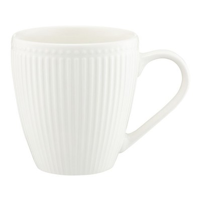 AMBITION Kaffeebecher aus Porzellan Kaffeetasse Tasse Teebecher 390ml Curly weiß