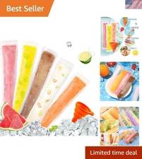Convenient 200 Pack Popsicle Bags with Funnel - Perfect for Kids & Fun Snacks