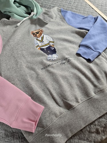 $ 228 Polo Ralph Lauren Hoodie Herren kleiner Polo Bär farbblockiertes Fleece - Bild 5 von 8