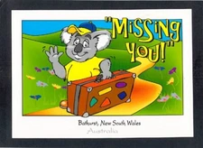 X0324 Australia NSW Bathurst Cute Koala Missing You postcard