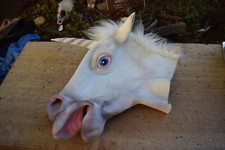UNBRANDED Unicorn Mask Adult Sized, Over the Head Halloween Costume Latex Rubber