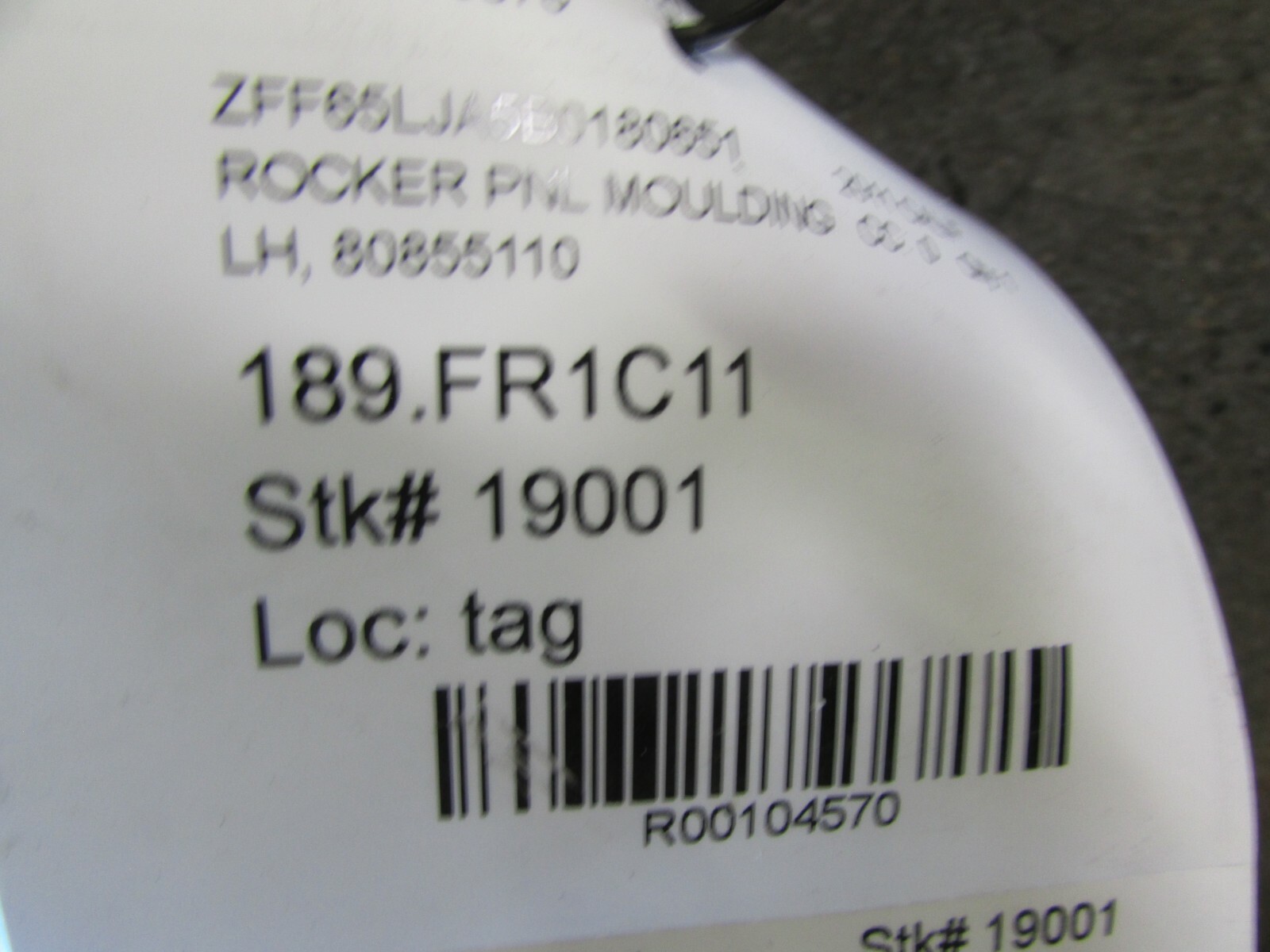 Ferrari California, LH, Left Rocker Panel Moulding, Damaged, Used P/N 80855110