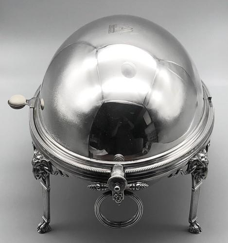 Antik um 1880 Ellkington & Co Sheffield Silber drehbare Kuppel Vorspeise Schale Servierer - Bild 11 von 20
