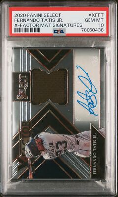 2020 Panini Select Fernando Tatis Jr. X-Factor Material Auto /49 PSA 10 Padres