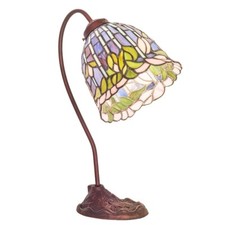 Meyda Lighting 1 Lt 18" Tiffany Flowering Lotus Desk Lamp, Ruby/GR - 247789