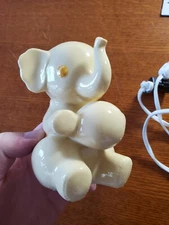 Vtg I W Rice & Co White Elephant Night Light Lamp Japan Kids Infant