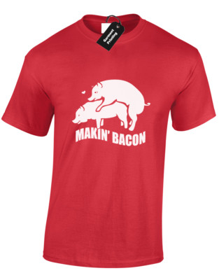 MAKING BACON HERREN T-SHIRT LUSTIGES UNHÖFLICHES DESIGN OBERTEIL S   5XL